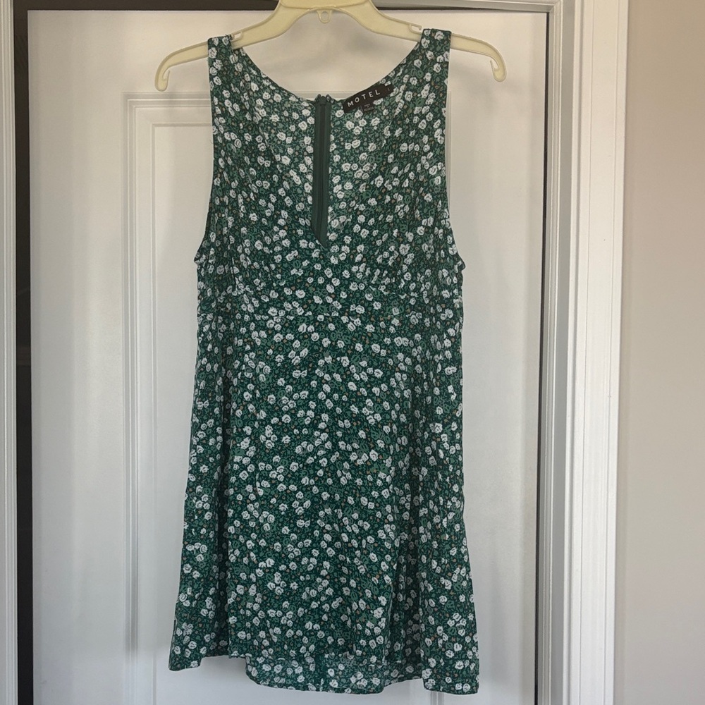 Motel Rocks Green Floral Mini Dress